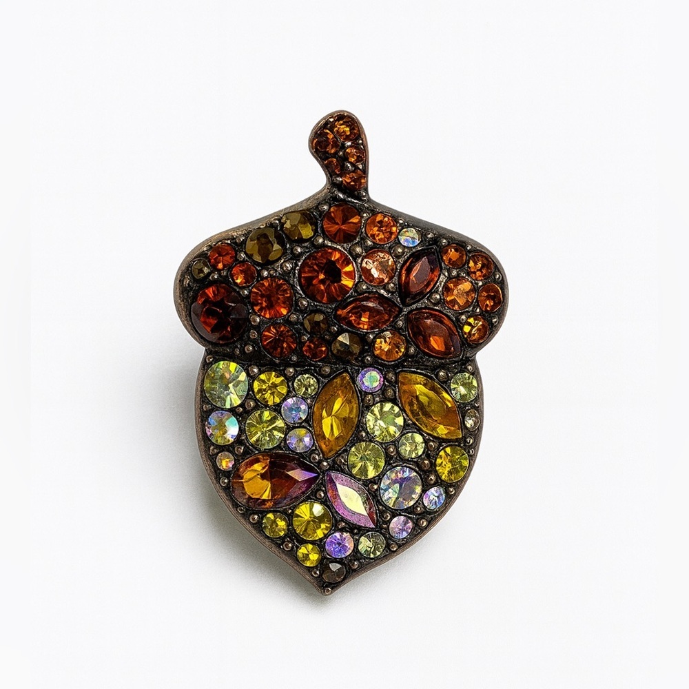 ⚜️❤️‍🔥 Elegant Multicolor Acorn Brooch 💎